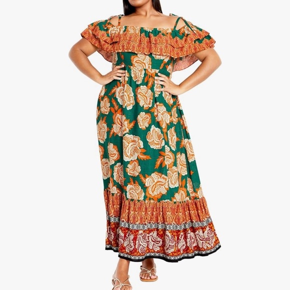 City Chic Dresses & Skirts - NWT City Chic Women's Maxi Runaway Border Size 14